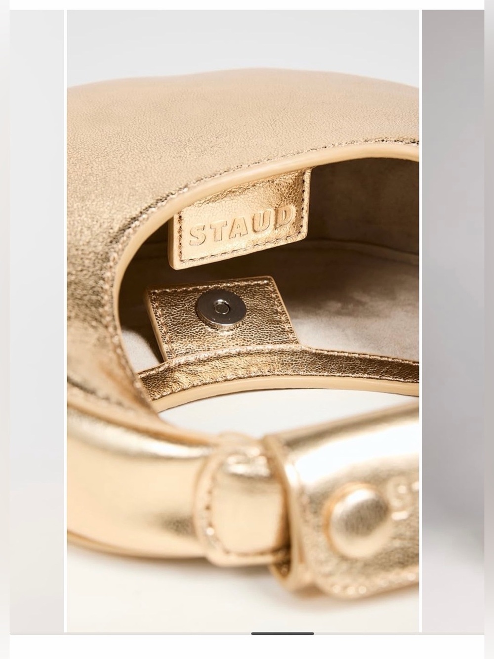 NWT Staud Good Night Moon Bag in Gold - Picture 7 of 8